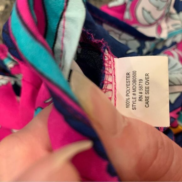 NY Collection Pink Paisley Button Up Top Size XL Front Pockets - Picture 3 of 6